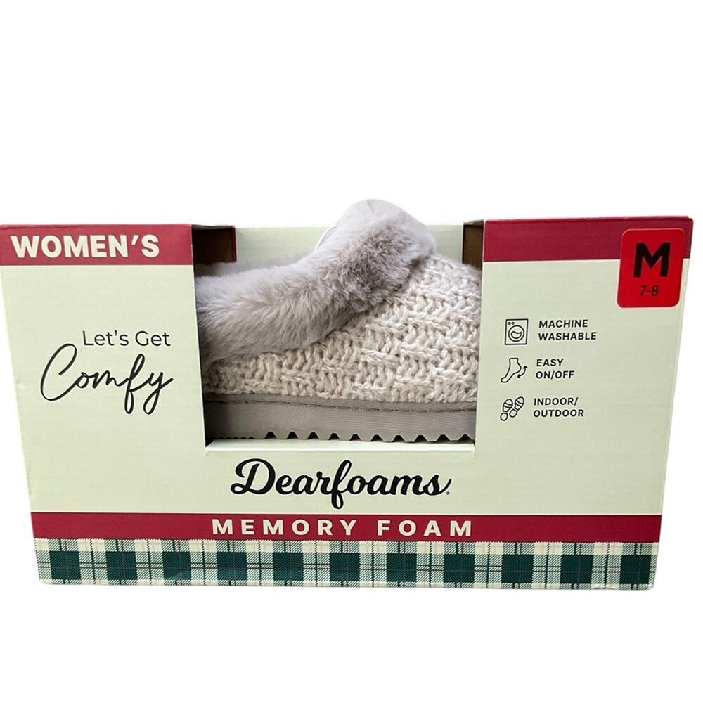 Dearfoams Women's Cozy Cream Slippers Size Medium NEW in Box